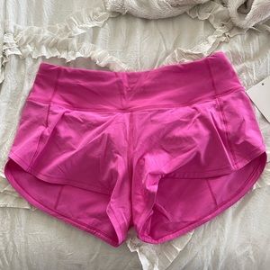 Lululemon sonic pink shorts , speed up’s